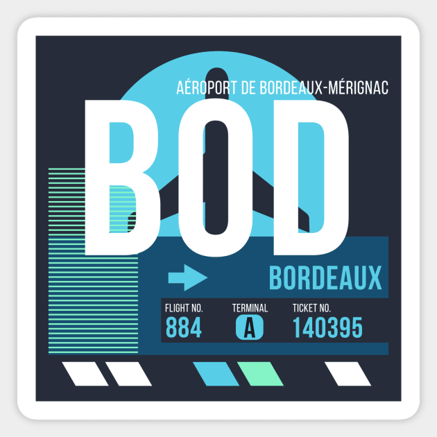 Bordeaux (BOD) Airport // Sunset Baggage Tag Sticker by Now Boarding